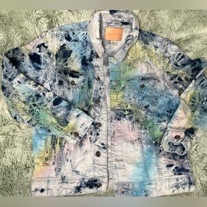 Smoke Rise Denim Co Tie Die Distressed Jean Jacket